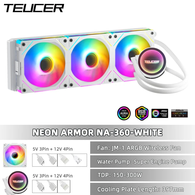 TEUCER NA-360 PC Water Cooling Radiator X99 Motherboard CPU Liquid Cooling Cooler for Intel LGA 2011 1700 1200 1155 AMD AM4 AM5