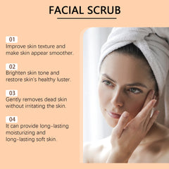 Facial Scrub - Gently Clean Face, Exfoliate, Moisturize, Soften Skin, Brighten Complexion, Improve Skin Texture, 100g