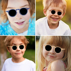 2023 New Children Round Solid Frosted Sunglasses Kids Outdoor Sun Protection Acrylic UV400 Glasses Boys Girls Polarized Glasses