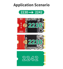 محول لوحة تمديد TISHRIC M.2 NGFF NVME SSD بطول 2230 و2242 و2260 و2280 M2 مع حامل بطاقة تمديد و5 أطوال قابلة للتعديل