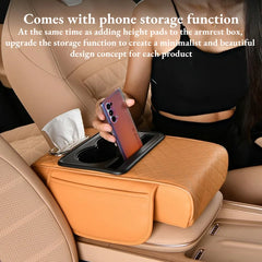 Auto Center Console Armrest Cushion With 2 Cup Holder Armrest Heightening Pad Auto Amrest Pillow Cover Pad for All Seasons