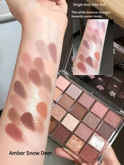 DIKALU Evening Cherry Dance Eyeshadow Tray 20 Color Large Plate Pearl Matte Bright Milk Tea Color Affordable Spring
