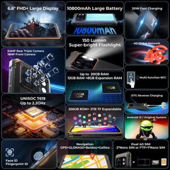 [World Premiere] HOTWAV Cyber 13 Pro 150LM Flashlight 20GB+256GB 6.6'' FHD+ 2K 10800mAh 20W Fast Charging 64MP Android 13 Global