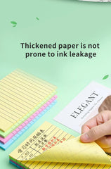 200sheets Line Sticky Notes 4 Colors Portable Student Note Marker Writing Sticky Notes Self-Adhesive Easy To Apply Notepad