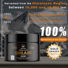 Himalayan Shilajit Resin High Potency for Men & Women| 75 Servings for Energy Boost & Immune Support, 85+ Trace Minerals