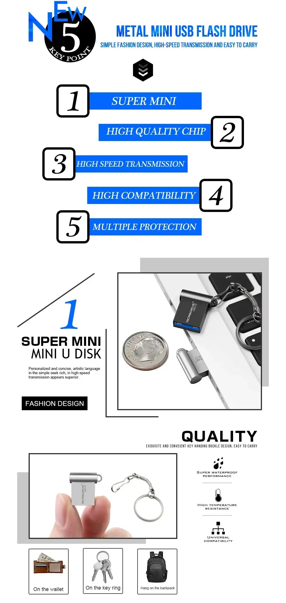 USB Flash Drive High Speed 3.0 Mini Flash Pendrive 128GB 64GB 32GB 16GB Cle USB 3.0 Stick 64GB 128GB USB Storage Key USB Devices