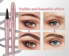 4 Fork Tip Eyebrow Pencil 3D Microblading Waterproof Dark Brown Natural Colour Fine Stroke Magic Eyebrow Pencil 2024 New Ladies