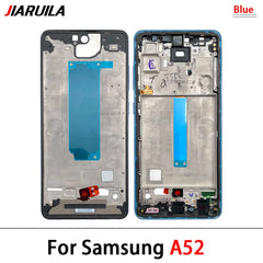 NEW For Samsung A33 A52 A52S A72 A52 5G A54 A73 Front Housing LCD Frame Bezel Plate Replacement Repair Part With Side Button