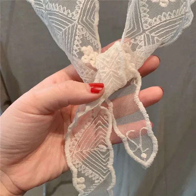 Women Shrugs Lace Hollow Out Female Summer Casual All-match Shawls Simple Scarf-collar Sleeveless Knitted Tops Korean Style Chic
