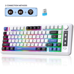 2025 New HXSJ L400 81-key 3 mode gaming wireless keyboard ergonomic Rgb backlit portable membrane keyboard wireless for laptop
