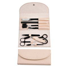 8-piece eyebrow grooming kit with eyebrow shaper, eyebrow pencil, and tweezers for women and men, complete set