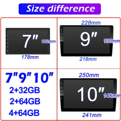 7/9/10 inch Universal Android 13 Car Radio 64G Autoradio android 2 Din car radio GPS BT Central Multimedia Smart car systems