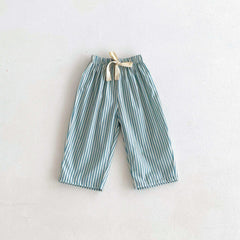 Fashion Striped Trousers For Children's Clothes Summer Thin Loose Casual Kids Harem Pants Toddler Costume Boys Girls Long Pant