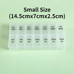New Weekly Portable Travel Pill Cases Box 7 Days Organizer 14 Grids Pills Container Storage Tablets Vitamins Medicine Fish Oils