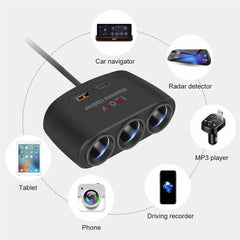 3 في 1 USB نوع C مقبس 120 واط سيارة ولاعة السجائر الفاصل 12 فولت 24 فولت شاحن سريع الهاتف محول الطاقة للسيارة DVR GPS كاميرا داشكام