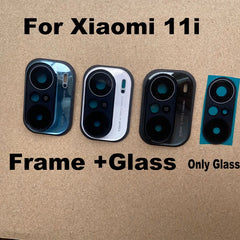 جديد لهاتف Xiaomi MI 11i MI11i 5G عدسة الكاميرا الخلفية الزجاجية مع إطار وحامل وغطاء وملصق لاصق بديل