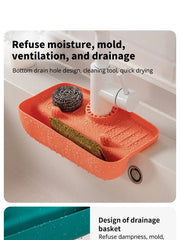 Household Silicone Sink Drain Rack Faucet Splash Proof Drain Rack Water Collecting Pad Sponge Rag Steel Wool Gadget Storage Box