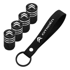 Car Key ring Suede Rope keychain Metal Wheel Tire Valve Caps For Citroen C1 C2 C3 C4 C5 C6 C8 C4L DS3 DS4 DS5 DS5LS DS6