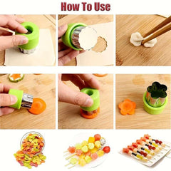 9PCS/Stainless steel Cookie and Vegetable Cutting Set - Mini fruit and cookie embossing molds for children's baking