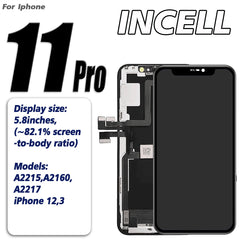 Incell لشاشة LCD لهاتف iPhone 11 Pro MAX، مجموعة محول رقمي لشاشة اللمس، قطع غيار لشاشة LCD لهاتف iPhone 11 11pro
