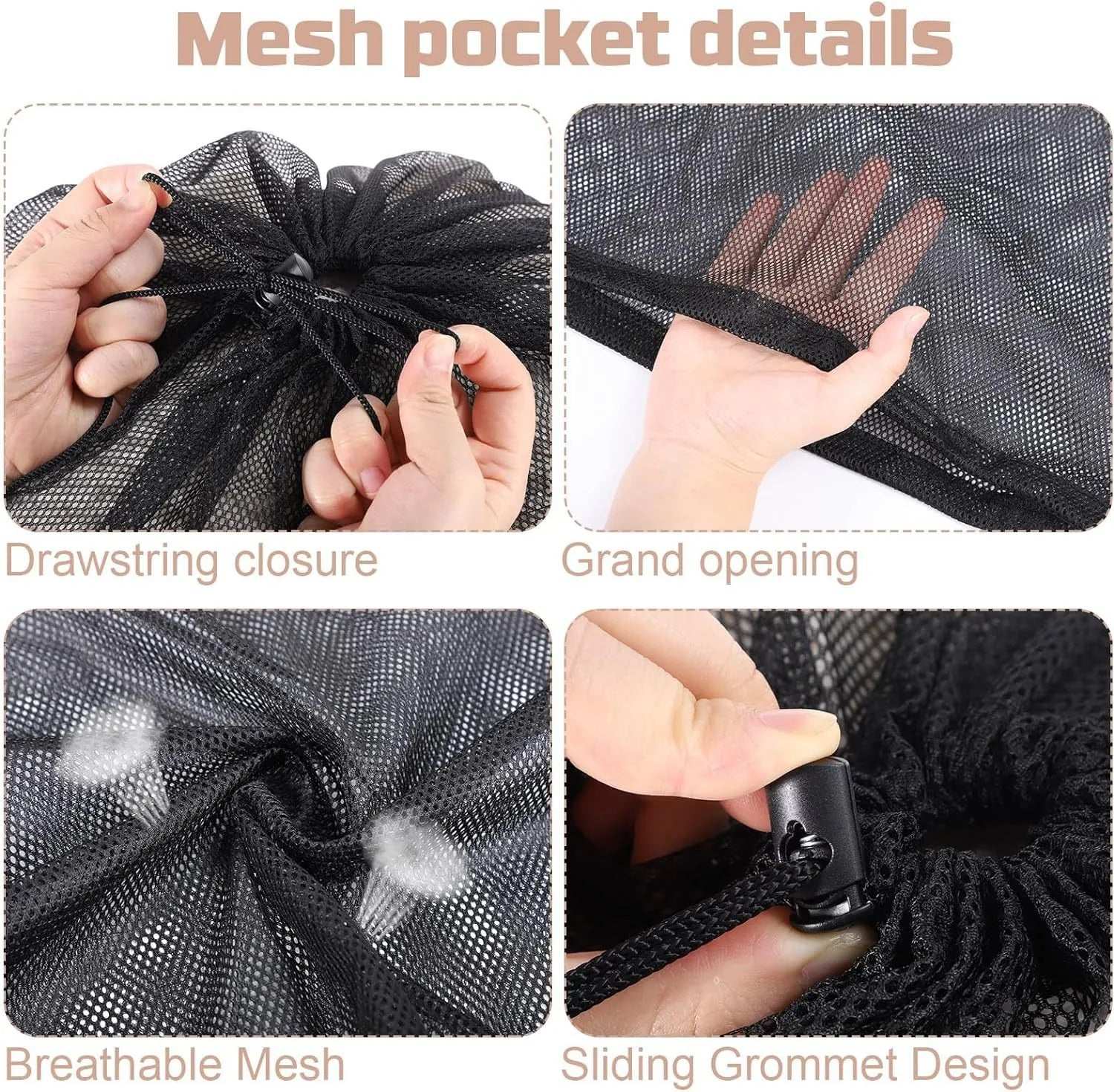 Large Size Laundry Mesh Bag Solid Color Drawstring Laundry Bag Anti-snagging Anti-deformation Mesh Clothes Washing Bag 60x90cm