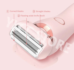 Electric Razors for Women 2 In 1 Bikini Trimmer Face Shavers Hair Removal for Underarms Legs Ladies Body Trimmer IPX7 Waterproof