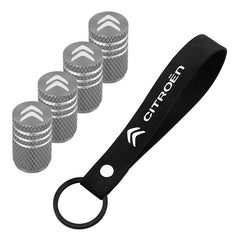 Car Key ring Suede Rope keychain Metal Wheel Tire Valve Caps For Citroen C1 C2 C3 C4 C5 C6 C8 C4L DS3 DS4 DS5 DS5LS DS6