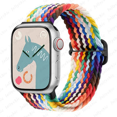 Braided Loop Strap For Apple watch Ultra Band 49mm 44mm 40mm 45mm 41mm 42mm 38mm Elastic Solo bracelet iWatch series9 8 7 6 se 3
