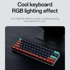 MUCAI MKA610 Mini Mechanical Gaming Keyboard 61-Key USB Wired Red Switch for PC Laptop with Detachable Cable Gamer-Friendly