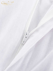Clacive Summer White Linen Two Piece Set For Women 2024 Fashion Sleeveless Tank Top New In Matching High Waist Wide Pants Set