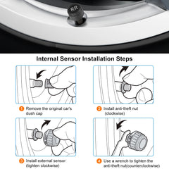 Tire Pressure Monitoring System Temperature Warning New C External Battery Version Sensors Solar TPMS Car Tyre Pressure Monitor