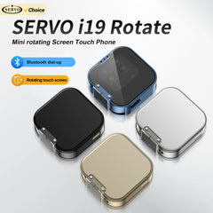 هاتف SERVO i19 صغير الحجم يعمل باللمس مع خاصية الاستعداد وبطاقة SIM مزدوجة ومشغل MP4 وخاصية Magic Voice 2G وشاشة صغيرة دوارة