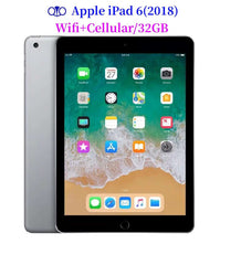 Original Unlocked Apple iPad 9.7'' 2018 iPad 6th Gen Wifi+Cellular 32GB 9.7'' A10 Fusion IPS LCD iPad iOS 11.3 95% New Tablet