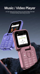 هاتف محمول جديد SERVO i16 Pro Max صغير الحجم قابل للطي، شبكة 4G، شريحتي اتصال، وضع الاستعداد، تسجيل المكالمات، اتصال سريع، FM، هاتف محمول صغير قابل للطي مقاس 1.77 بوصة