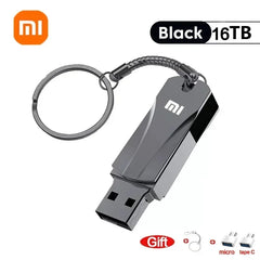 محرك أقراص فلاش USB 3.2 فائق السرعة من شاومي بسعة 16 تيرابايت، محرك أقراص USB 3.2 فائق السرعة لنقل المعادن، محرك أقراص USB 8 تيرابايت مقاوم للماء من النوع C، محرك أقراص SSD USB