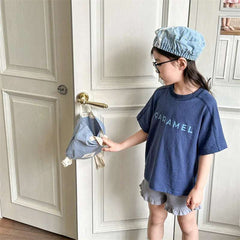 2025 Summer New Children Short Sleeve T Shirts Fashion Letter Print Boys Girls Casual T Shirts Baby Loose Tops Kids Tee Clothes