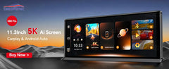 K2 Pro 11.3 بوصة سيارة DVR 4K كاميرا لاسلكية Carplay أندرويد أوتو شاشة Ai كاميرا لوحة القيادة مزدوجة العدسة مسجل فيديو نظام تحديد المواقع والملاحة لوحة القيادة