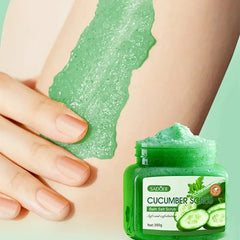 350g Cucumber Exfoliating and Purifying Scrub, Contains Cucumber Ingredients, Moisturizing Shower and Bath Gel, Suitable for Smooth Light Beige Skin, Hypoallergenic Formula, Family Size 350g/12.35 Oz, Suitable for All Light B