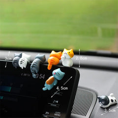 Car Lucky Cat Ornaments Car Dashboard Center Console Cute Resin Maneki-Neko Auto Interior DIY Decoration Accessories