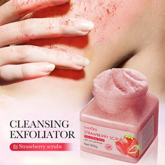500g Strawberry Exfoliating Purifying Scrub, Hypoallergenic and Alcohol-Free, Softening Skin Physical Exfoliation, Gentle and Deep Cleansing, Suitable for Creative Bright Beige Skin, Moisturizing and Hypoallergenic, Fresh Fra