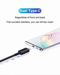 كابل بيانات USB C فائق السرعة PD 45 واط من قطعتين لهاتف Samsung Galaxy S20 S21 S22 S23 Ultra Note 10 5G 20 A53 A54