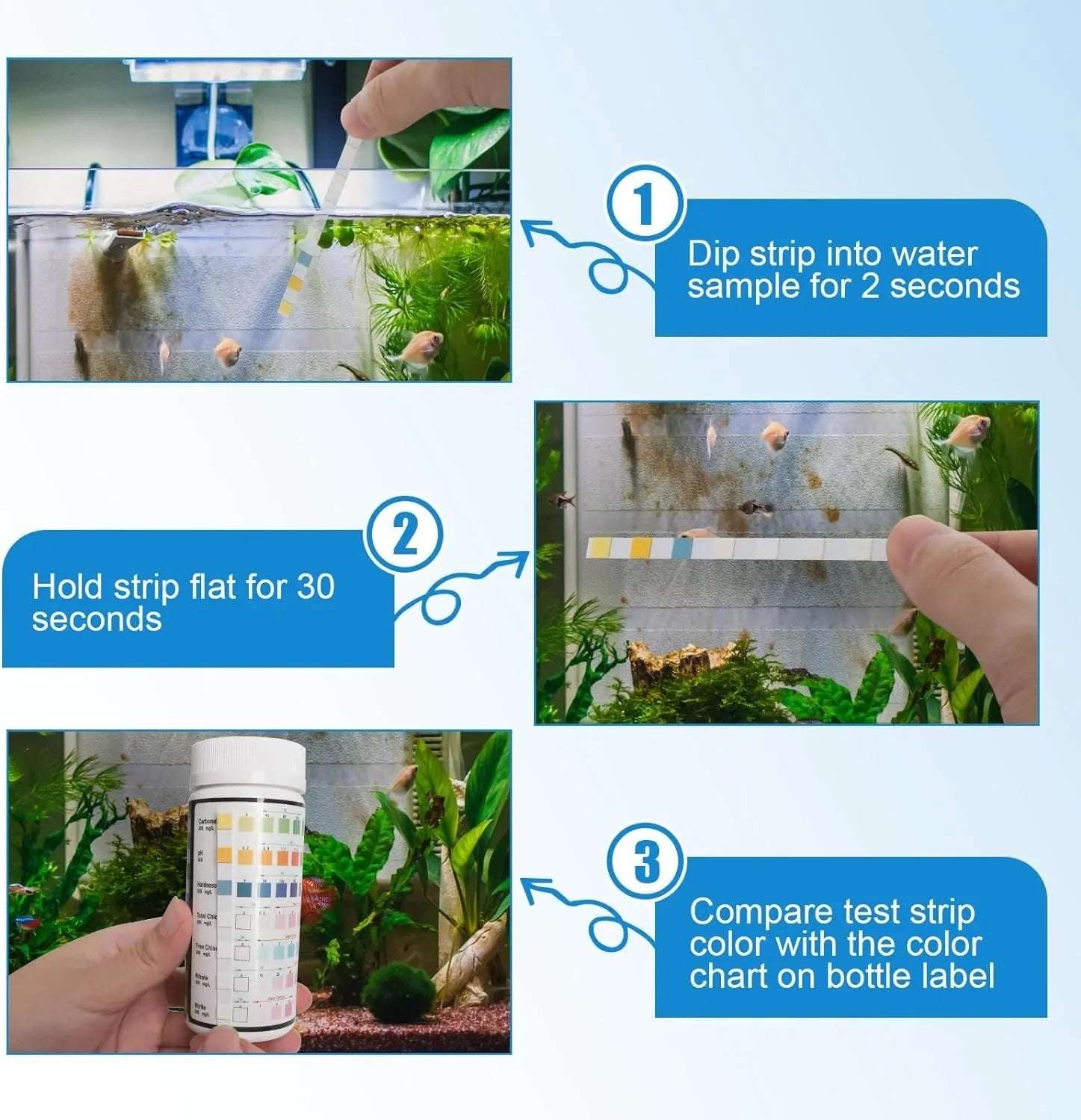 Aquarium Test Strip  Freshwater Swimming Pool Aquarium Water pH Test Strips Water Quality Fish Tank Test Strip PH Quality Kit