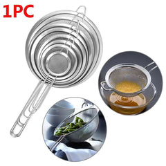 Flour Strainer Mesh With Handle Diameter7/8/10/12/14/16/18/20/22cm Stainless Steel Colander Tea Sifter Kitchen Sieve Filter Tool