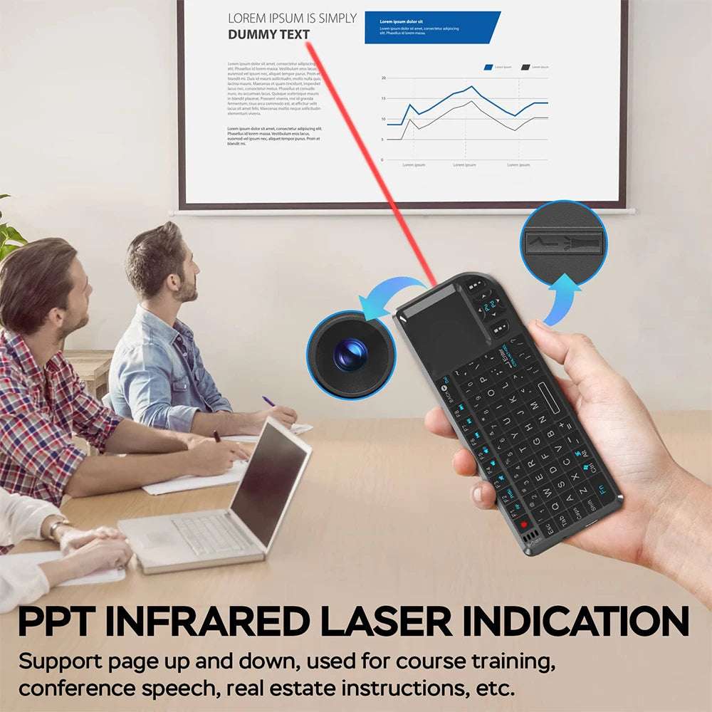 Mini Wireless Keyboard A8 Remote Control 2.4G 7 Color Backlit Portuguese Arabic Russian Touchpad Air Mouse for Android TV Box