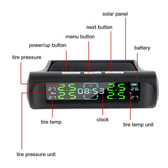 Tire Pressure Monitoring System Temperature Warning New C External Battery Version Sensors Solar TPMS Car Tyre Pressure Monitor
