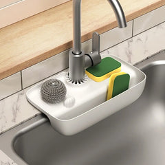 Household Silicone Sink Drain Rack Faucet Splash Proof Drain Rack Water Collecting Pad Sponge Rag Steel Wool Gadget Storage Box