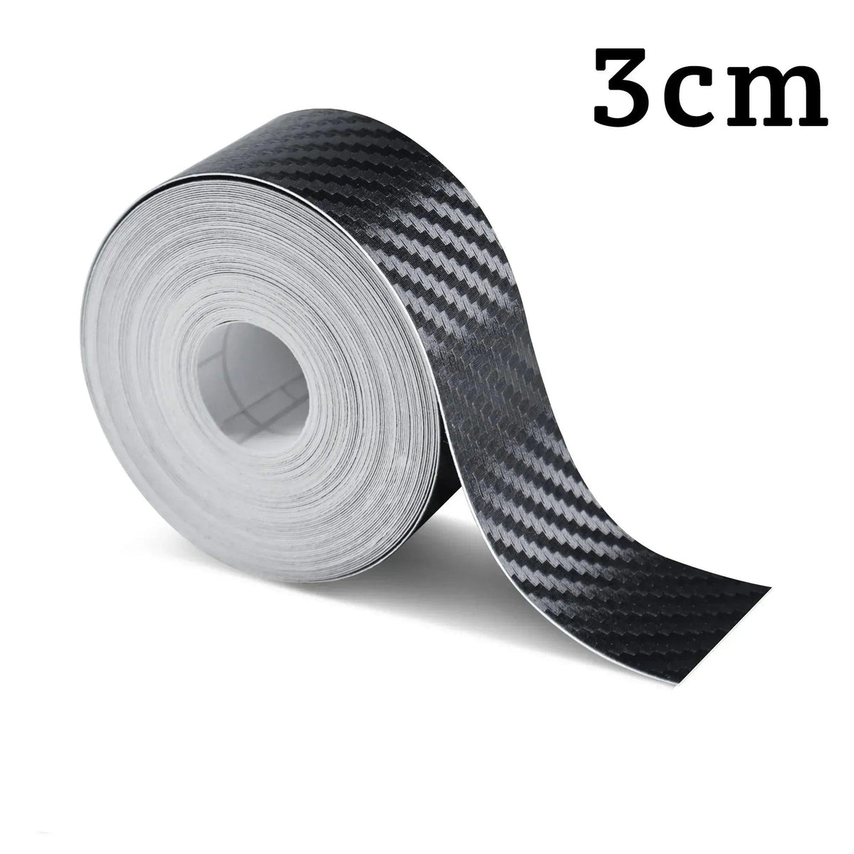 Carbon fiber car protector tape roll, dark gray 3cm wide, adhesive backing
