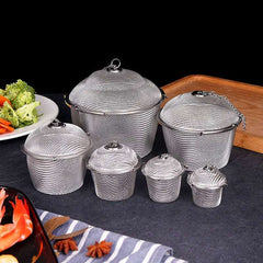 Herbal Ball Tea Spice Strainer Durable Silver Reusable Stainless Mesh Teakettle Locking Tea Filter Infuser Spice Kitchen 5 Sizes