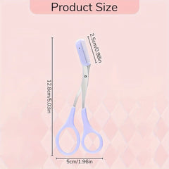 1pieces Stainless Steel Color Titanium Eyebrow Trimmer Scissors, Eyebrow Scissors with Comb