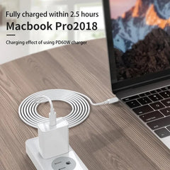 كابل بيانات شحن سريع PD 60 وات USB C إلى USB Type C كابل بيانات لهاتف Iphone 15 15Pro Huawei Samsung Xiaomi خط بيانات أسود أبيض 1 متر 2 متر 3 متر